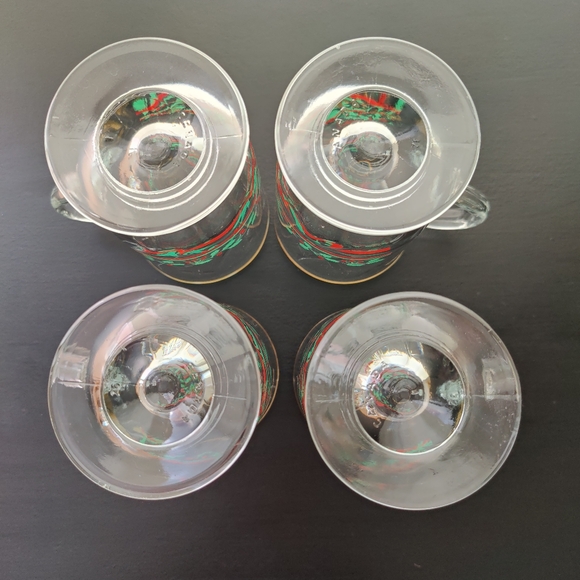 Vintage | Libbey Arby's 1987 Holly Berry glass Irish Coffee mugs with gold trim - Picture 8 of 16